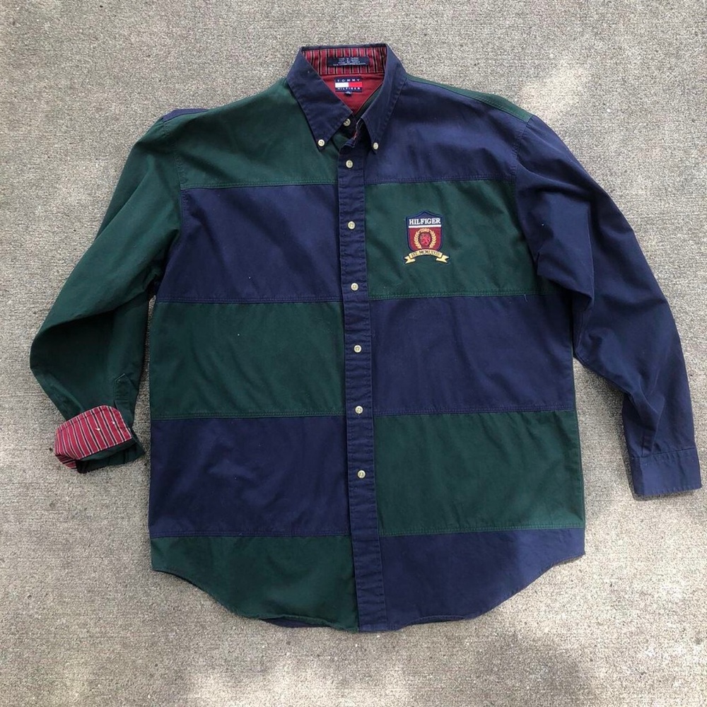 Vintage Tommy Hilfiger colorblock preppy button down